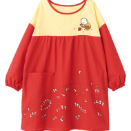 チュニック　ベージュ×レッド『りんごかもしれない』