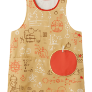 りんごポケットエプロン　ブラウン『りんごかもしれない』（※3サイズ展開）